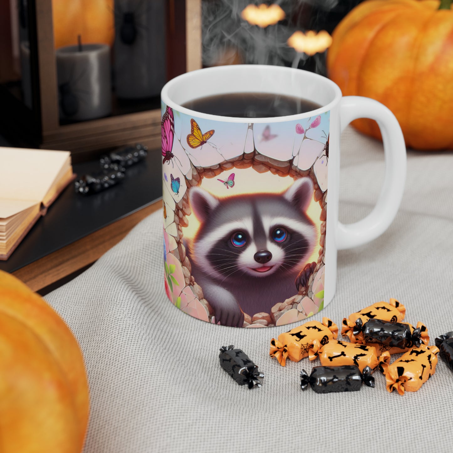 3D Raccoon & Butterfly Mug - Kim’s Signature Beauty & Accessories    