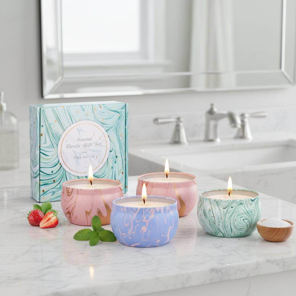 4-Piece Aromatherapy Soy Candle Gift Set – Scented Candle Gift for Women - Kim’s Signature Beauty & Accessories