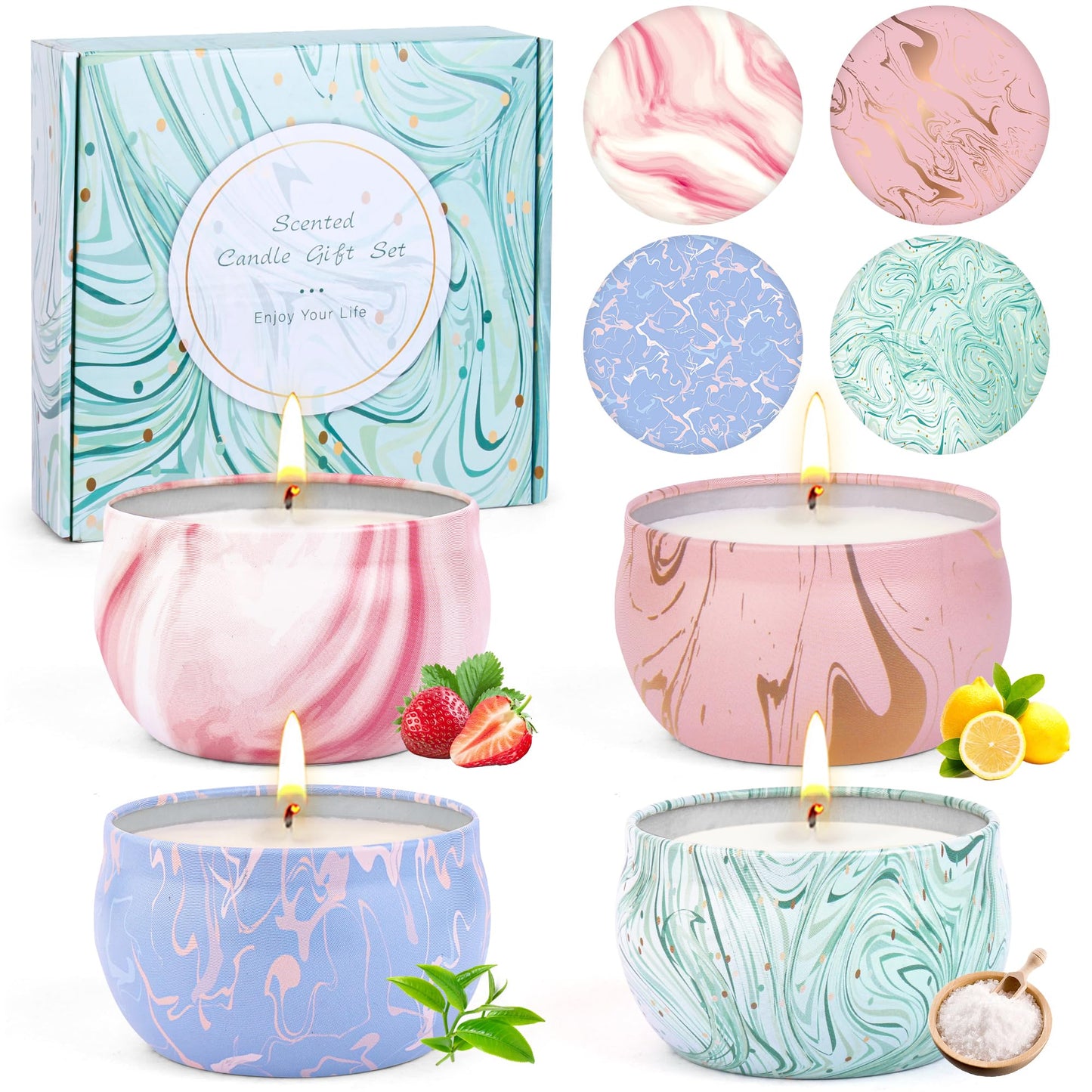 4-Piece Aromatherapy Soy Candle Gift Set – Scented Candle Gift for Women - Kim’s Signature Beauty & Accessories
