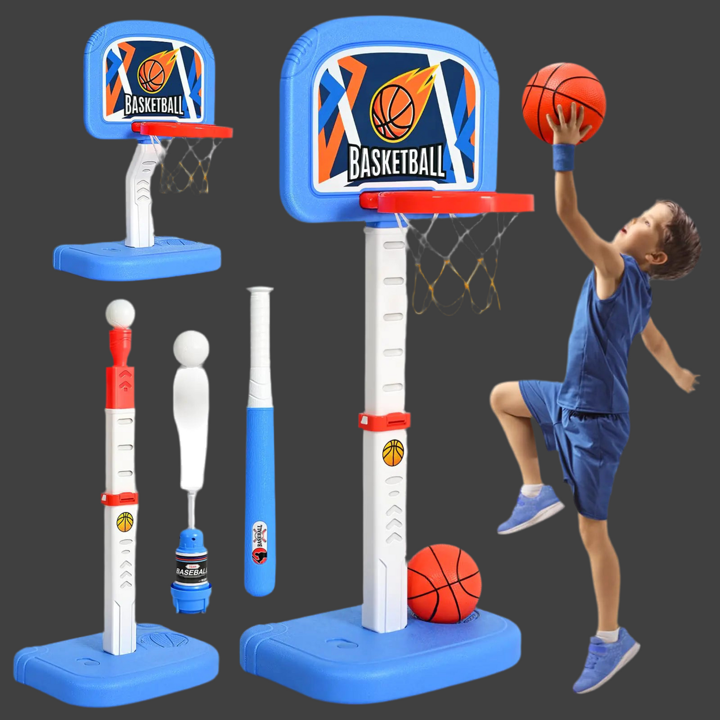 4-in-1 Toddler Sports Set – Adjustable Basketball & T-Ball Toy - Kim’s Signature Beauty & Accessories    
