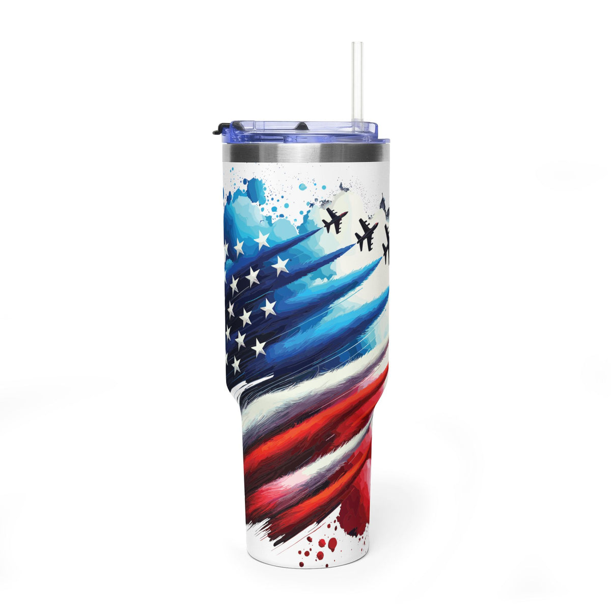 40oz Patriotic American Flag Tumbler — Stars & Stripes Thermal Cup - Kim’s Signature Beauty & Accessories