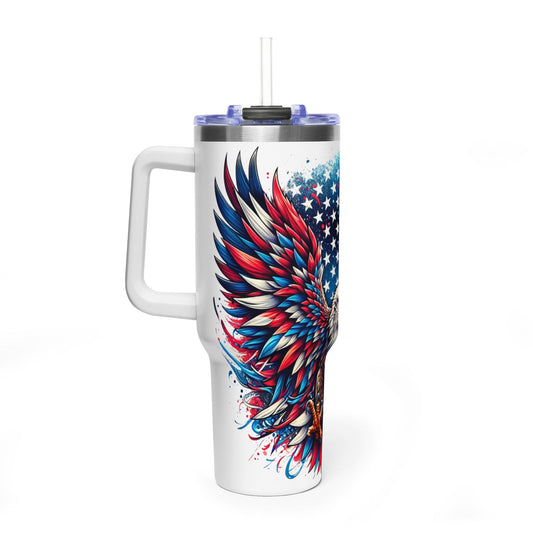 40oz Patriotic Eagle Tumbler — American Flag Vacuum Insulated Travel Cup - Kim’s Signature Beauty & Accessories