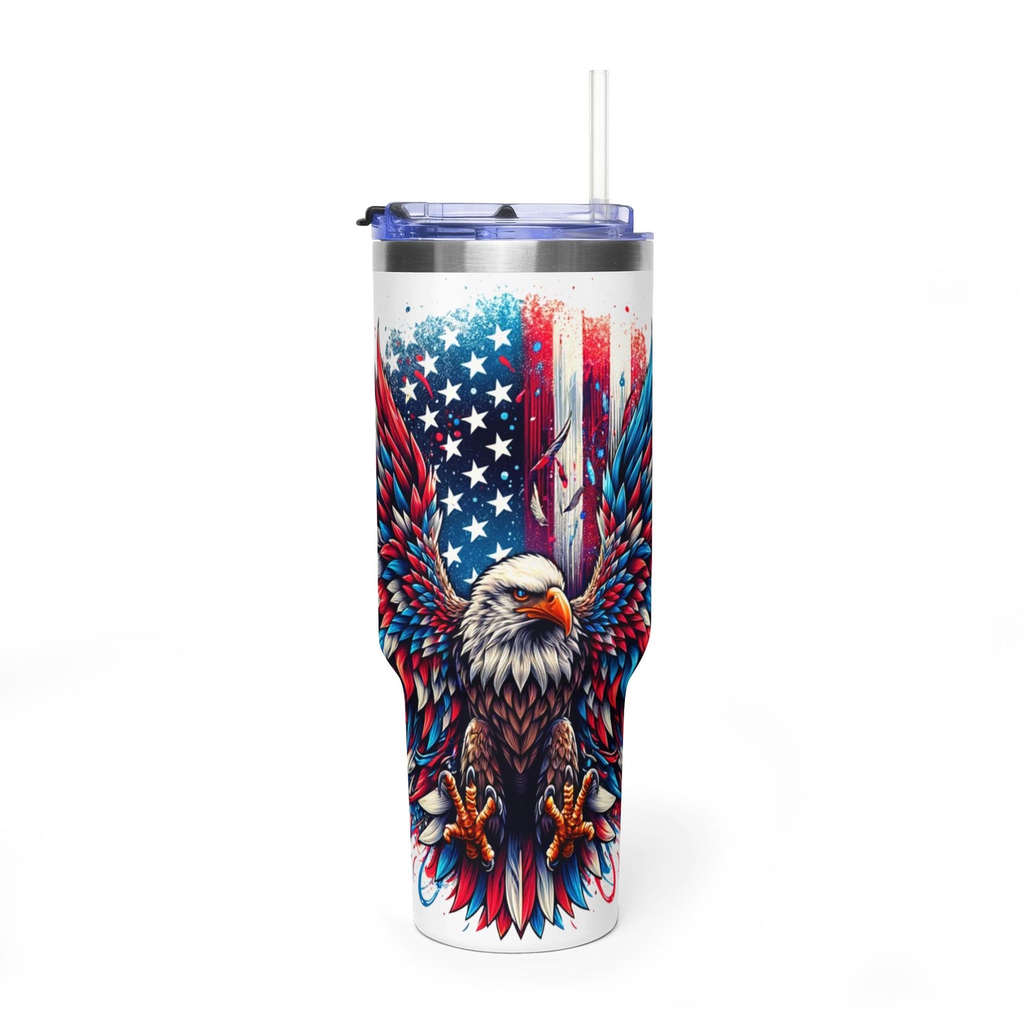 40oz Patriotic Eagle Tumbler — American Flag Vacuum Insulated Travel Cup - Kim’s Signature Beauty & Accessories