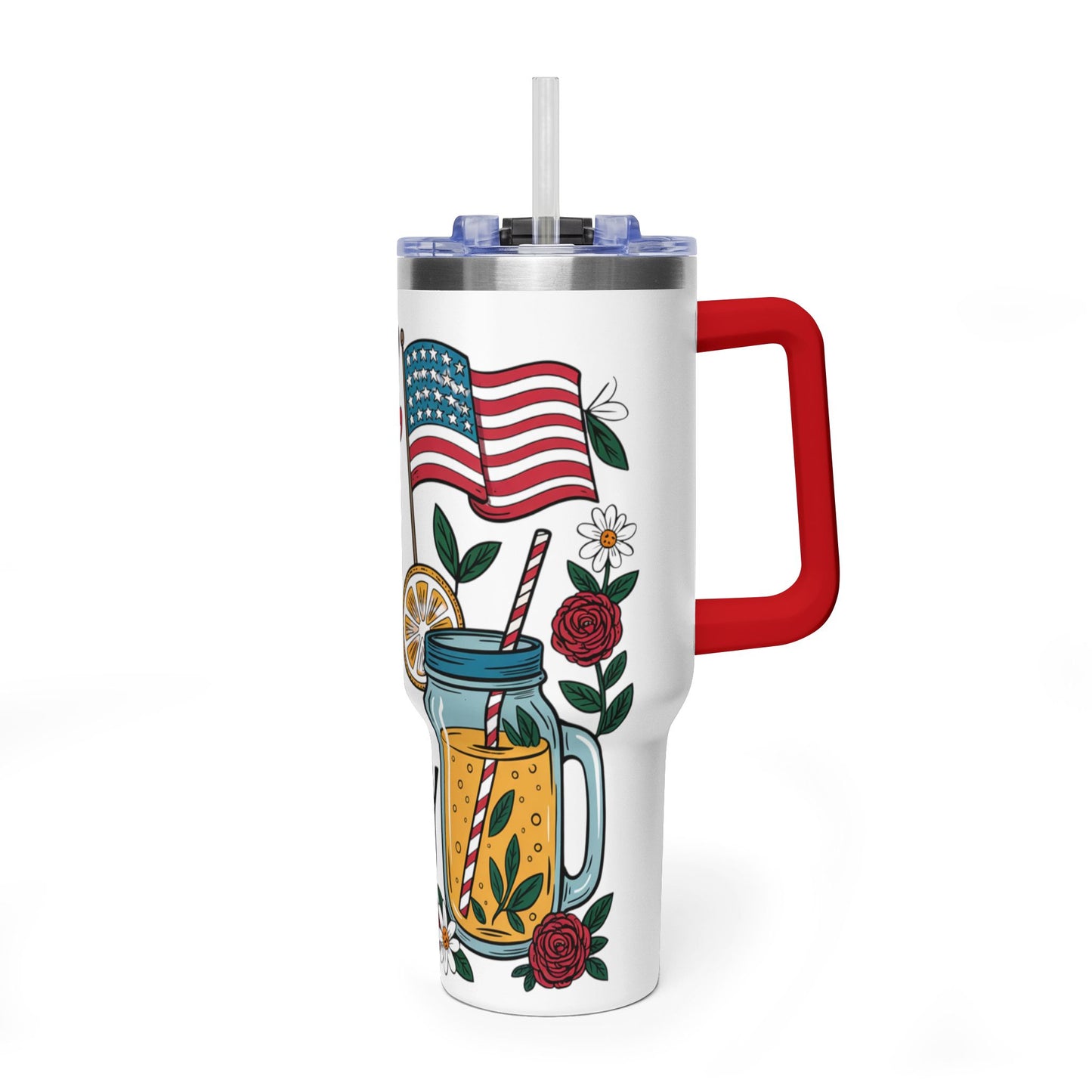 40oz Tumbler — "Sippin' Sweet Tea & Liberty" Patriotic Southern Travel Mug - Kim’s Signature Beauty & Accessories
