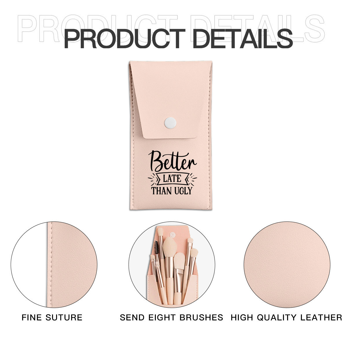 Better Late Than Ugly Makeup Brush Set – 8-Piece with Travel Case - Kim’s Signature Beauty & Accessories    