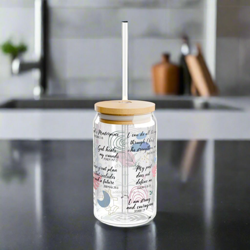 Christian Reminders Sipper Glass - Kim’s Signature Beauty & Accessories    (Store description)