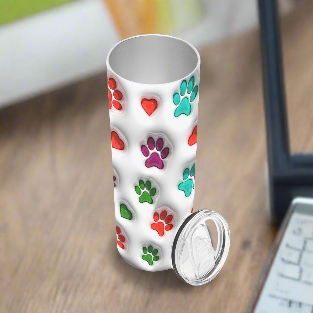 Pet Paws 3D Skinny Tumbler - Kim’s Signature Beauty & Accessories    (Store description)