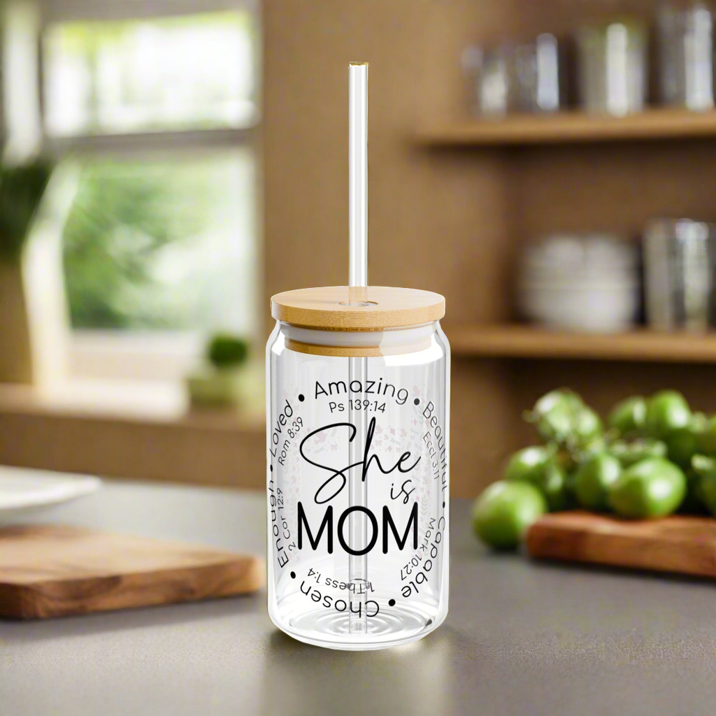 She is MOM | Sipper Glass - Kim’s Signature Beauty & Accessories    (Store description)
