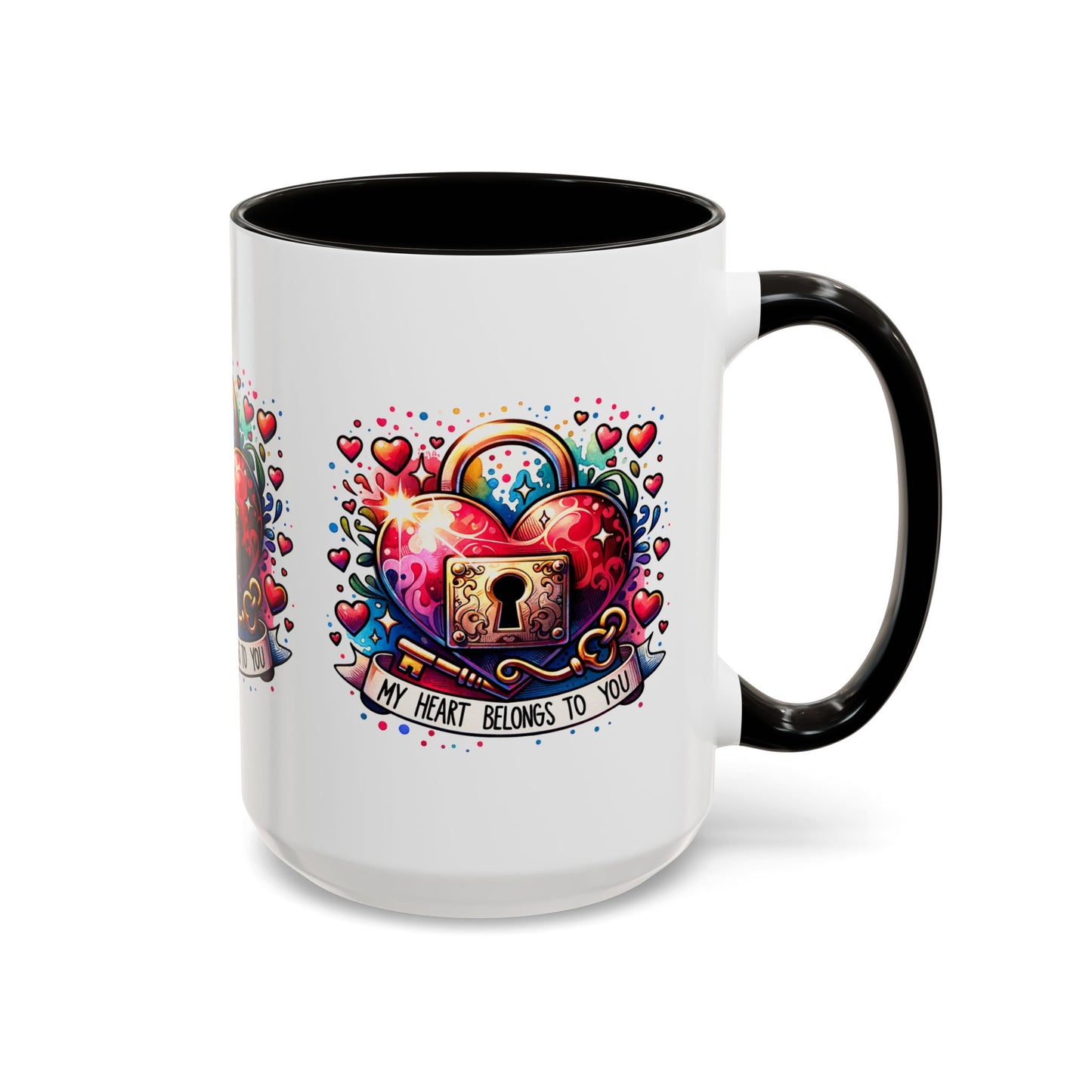 My Heart Belongs to You Colorful Mugs (11oz, 15oz) - Kim’s Signature Beauty & Accessories    (Store description)
