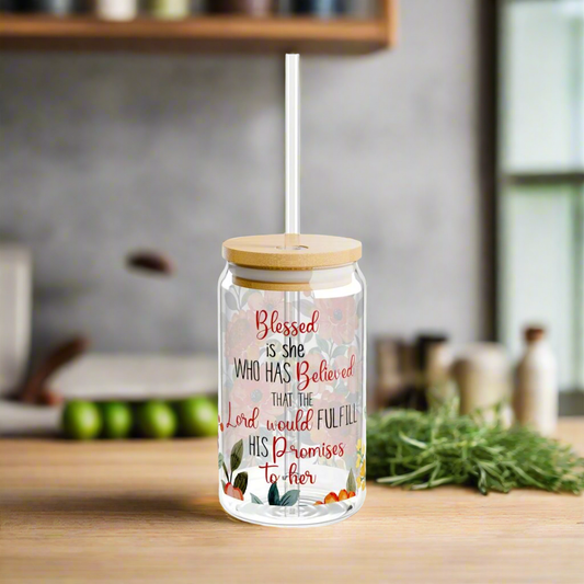 Blessed is She Glass Sipper - Kim’s Signature Beauty & Accessories    (Store description)