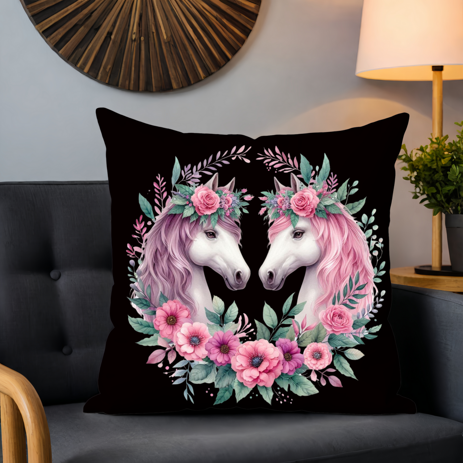 Horse Passion Double Sided Print Pillow - Kim’s Signature Beauty & Accessories    