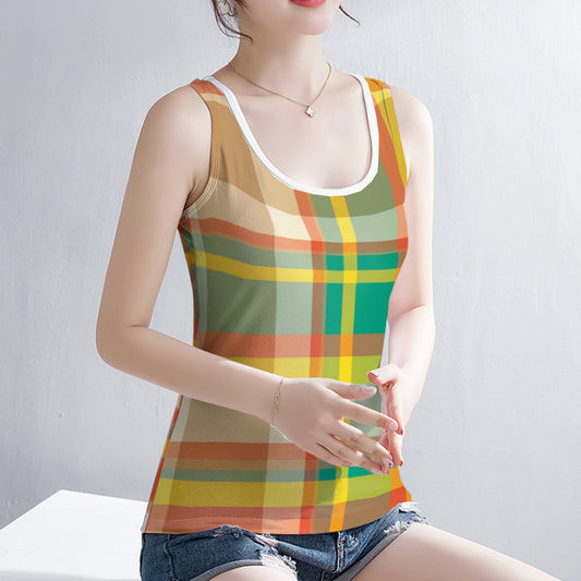 Orange & Yellow Plaid Tank Top - Kim’s Signature Beauty & Accessories    (Store description)