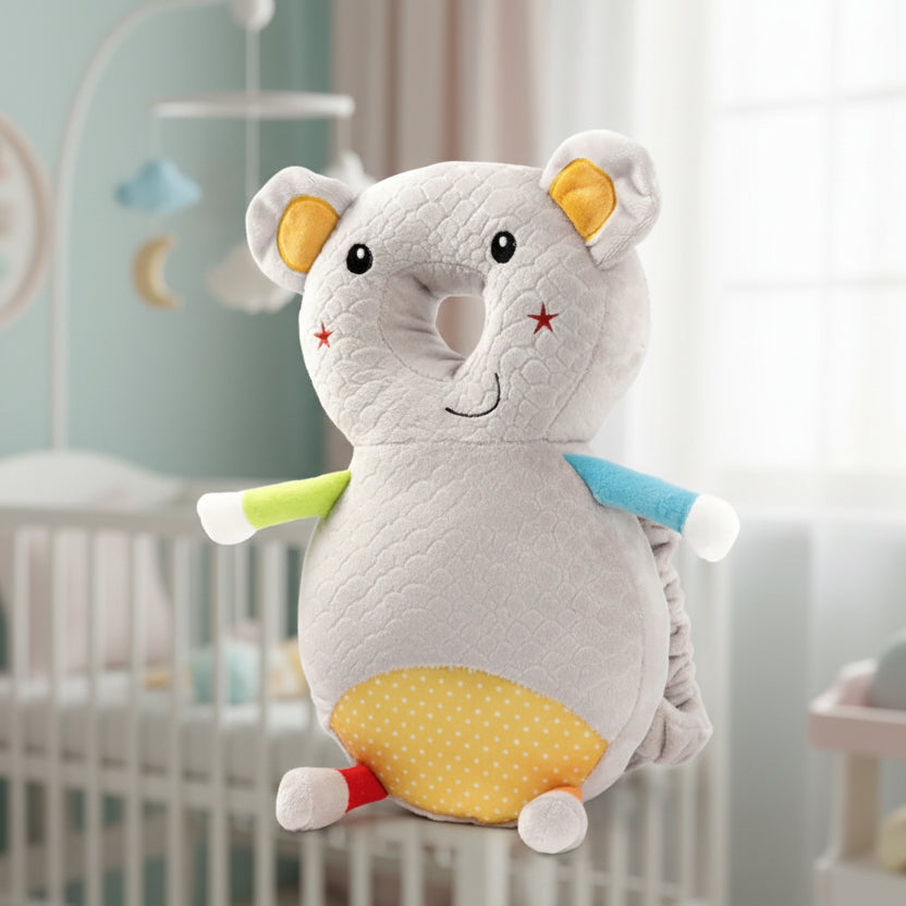 Plush toy dragon with colorful accents on a white background