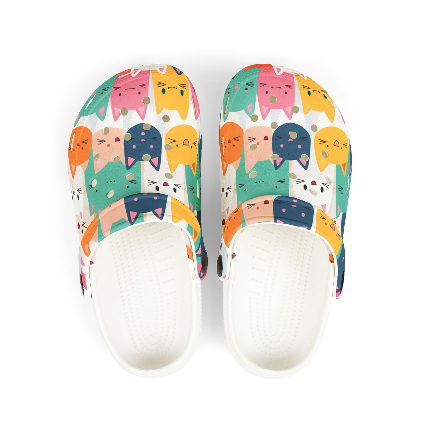Colorful Cat Print Kids' Clogs - Fun Comfort for Playtime! - Kim’s Signature Beauty & Accessories    (Store description)