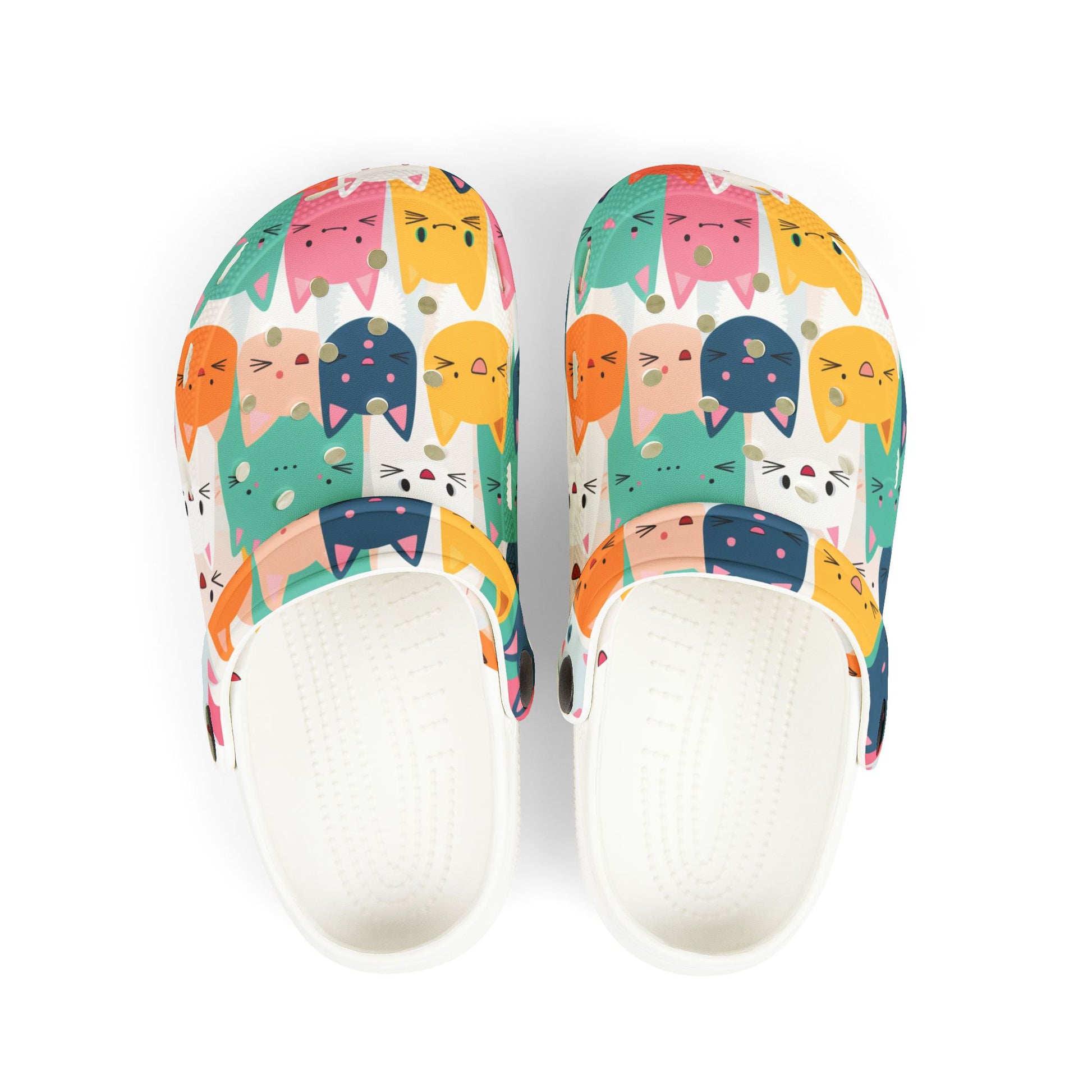Colorful Cat Print Kids' Clogs - Fun Comfort for Playtime! - Kim’s Signature Beauty & Accessories    (Store description)