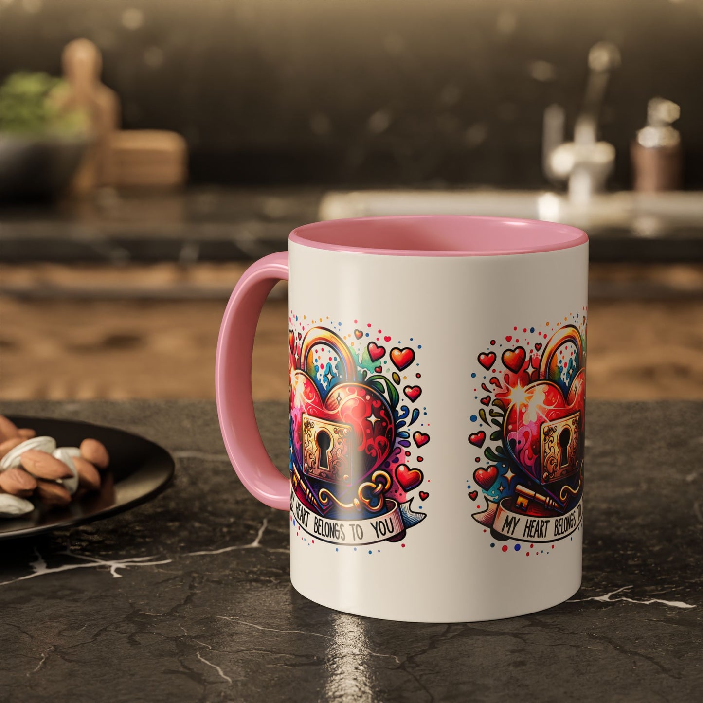 My Heart Belongs to You Colorful Mugs (11oz, 15oz) - Kim’s Signature Beauty & Accessories    (Store description)