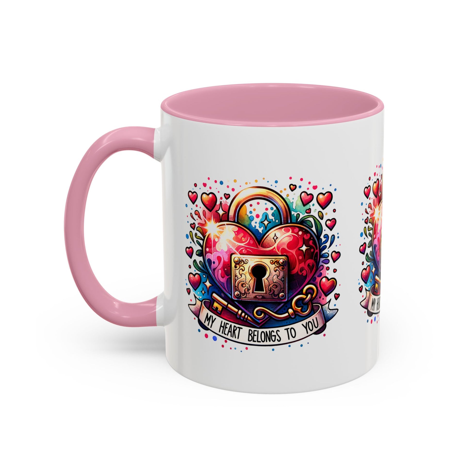 My Heart Belongs to You Colorful Mugs (11oz, 15oz) - Kim’s Signature Beauty & Accessories    (Store description)