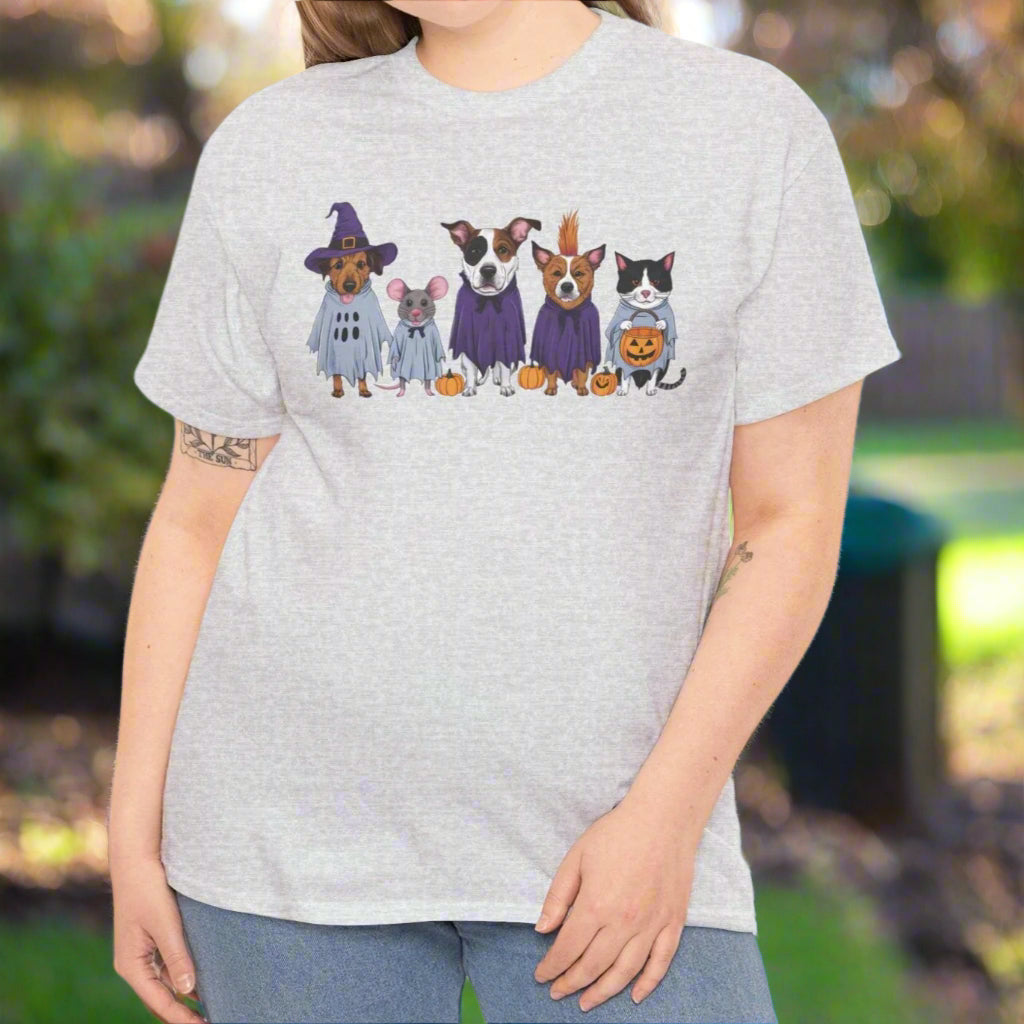 Ghostly Trio: Dogs, Cat, and Mouse Tee - Kim’s Signature Beauty & Accessories    
