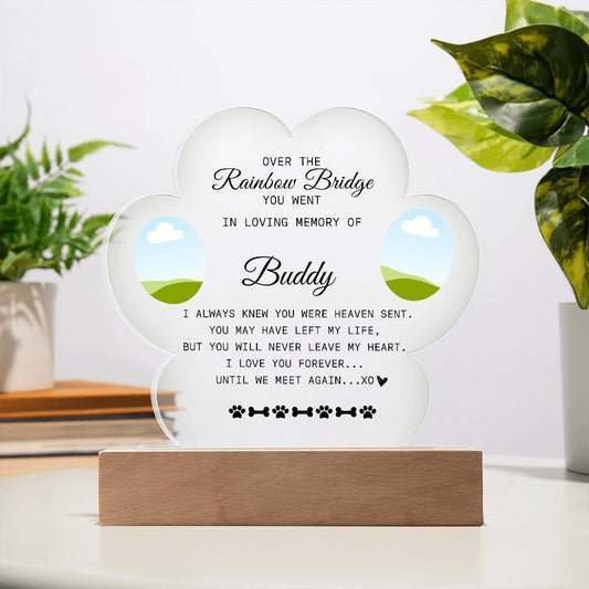 Pet Memorial | Acrylic Paw Print Plaque - Kim’s Signature Beauty & Accessories    