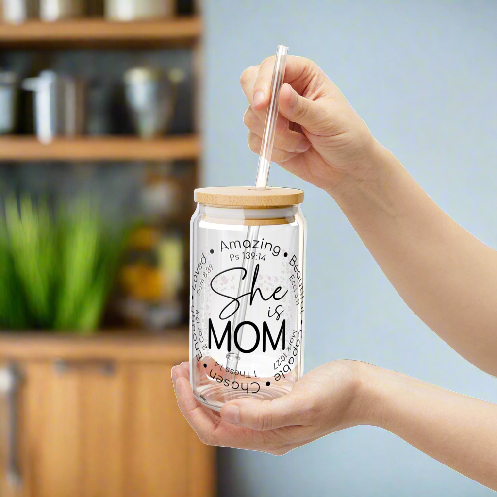 She is MOM | Sipper Glass - Kim’s Signature Beauty & Accessories    (Store description)