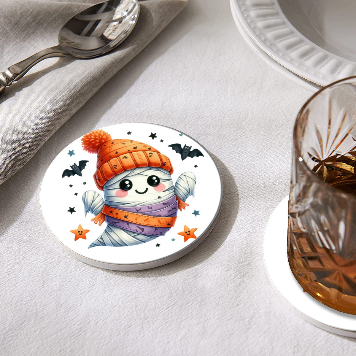 Mummy Ghost Ceramic Coasters - Kim’s Signature Beauty & Accessories    