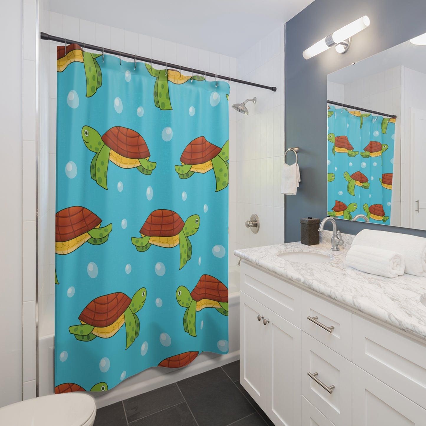 Turtle Tales Shower Curtain - Kim’s Signature Beauty & Accessories    (Store description)