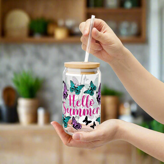 Hello Summer Sipper Glass - Kim’s Signature Beauty & Accessories    (Store description)