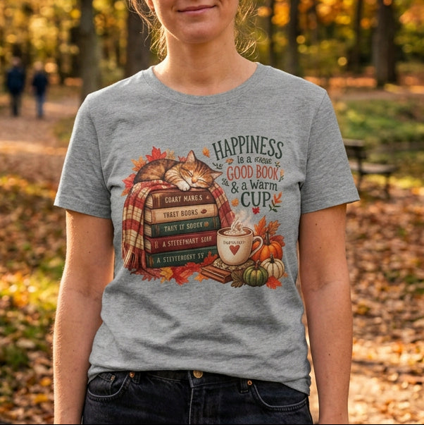 Happiness Is a Good Book and a Cup of Tea T-Shirt