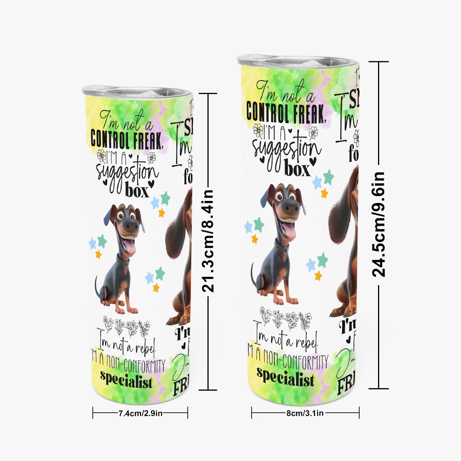I’m Not a Control Freak; I’m a Suggestion Box Dog Tumbler – 20oz or 30oz - Kim’s Signature Beauty & Accessories    (Store description)
