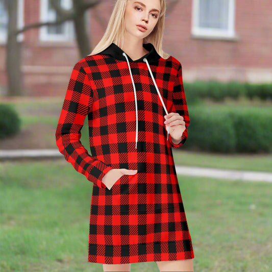 Black & Red Checkered Sweatshirt Dress - Kim’s Signature Beauty & Accessories    