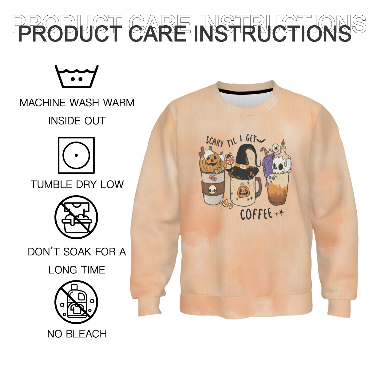 Scary till I Get My Coffee Tie Dye Sweat shirt - Kim’s Signature Beauty & Accessories    