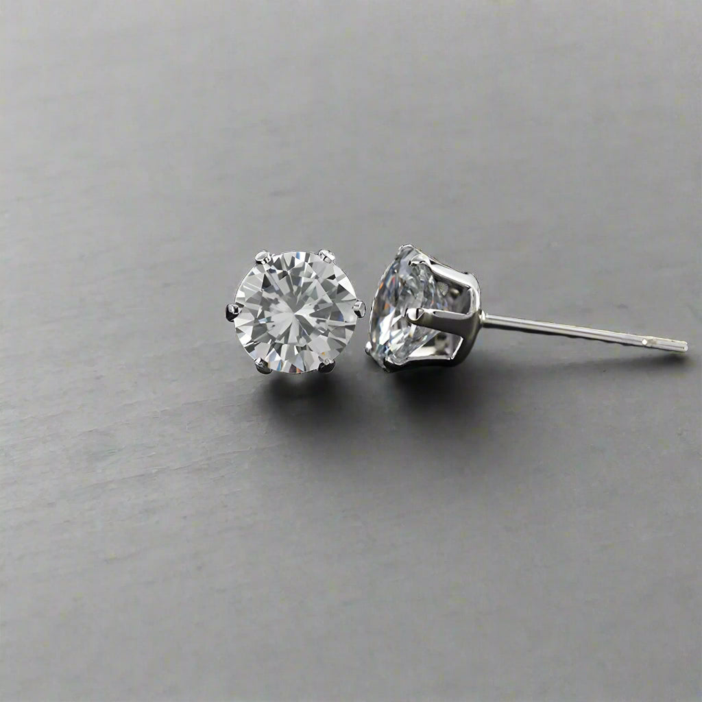 6mm CZ Stud Earrings – Unisex - Kim’s Signature Beauty & Accessories    