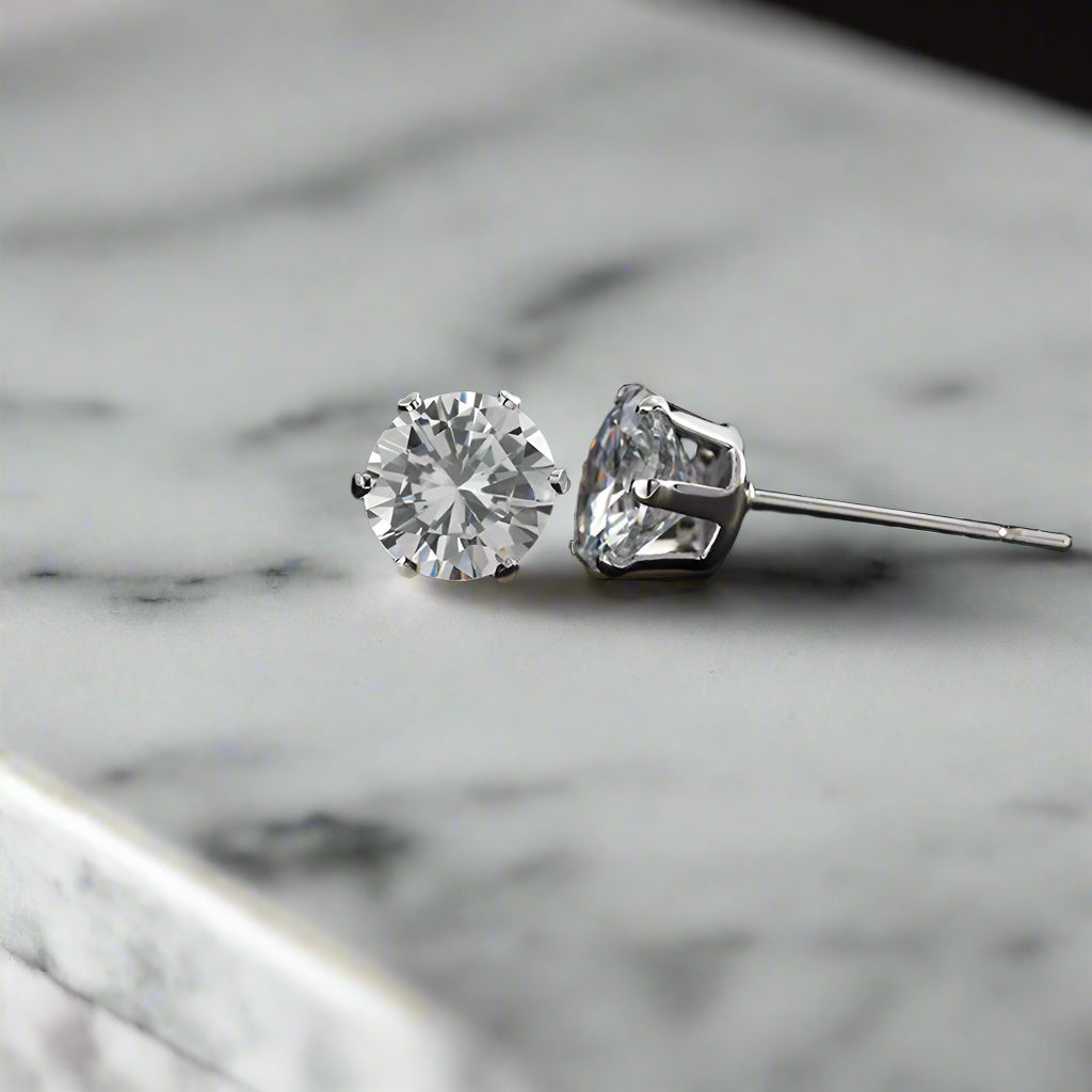 6mm CZ Stud Earrings – Unisex - Kim’s Signature Beauty & Accessories    