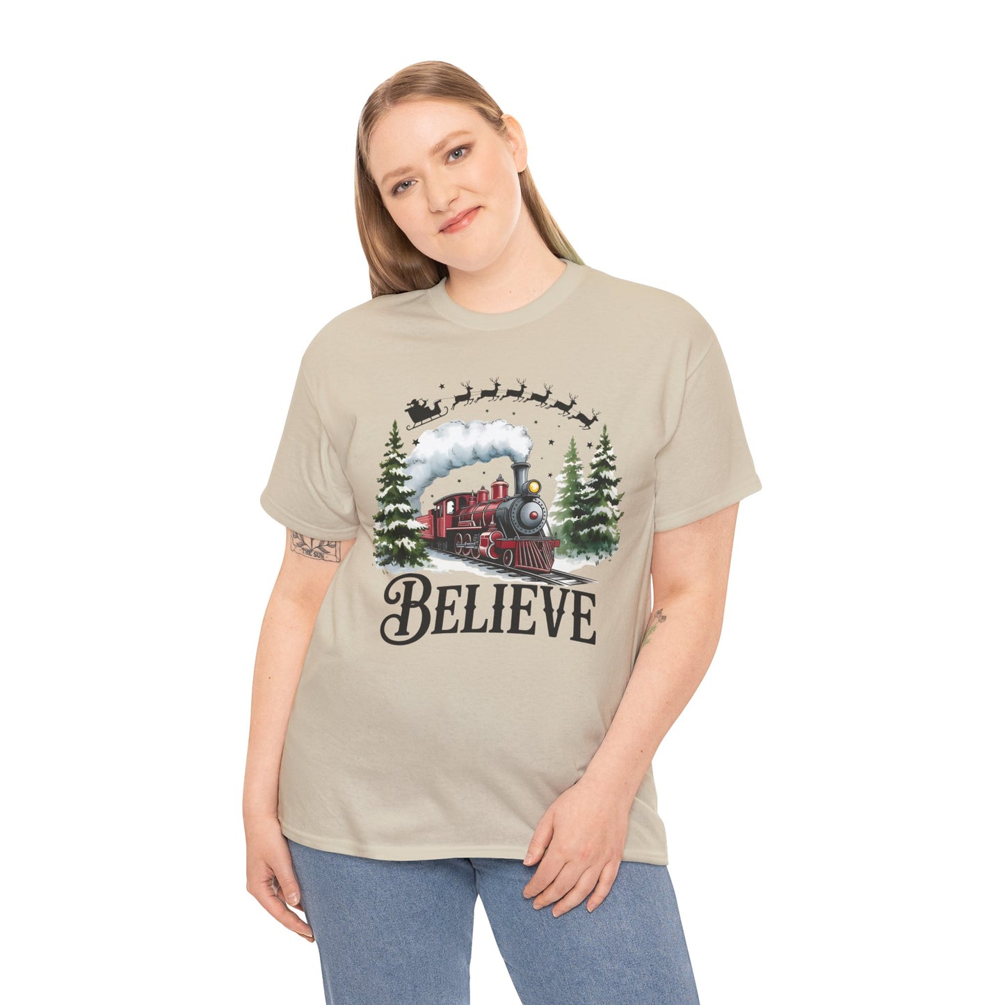 Believe Train Unisex Heavy Cotton Tee - Kim’s Signature Beauty & Accessories    