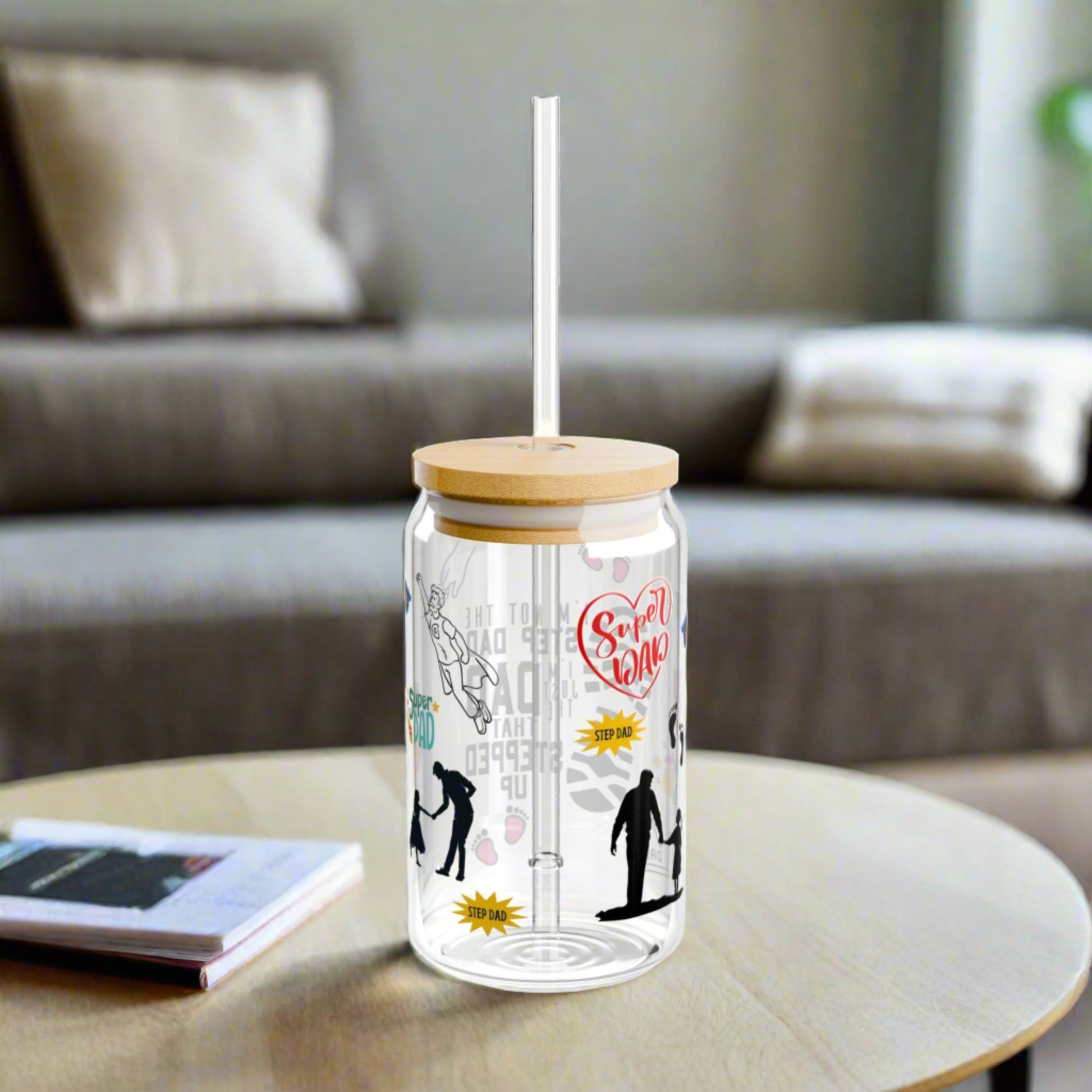 Stepped up Girl Dad Sipper Glass, 16oz - Kim’s Signature Beauty & Accessories    (Store description)