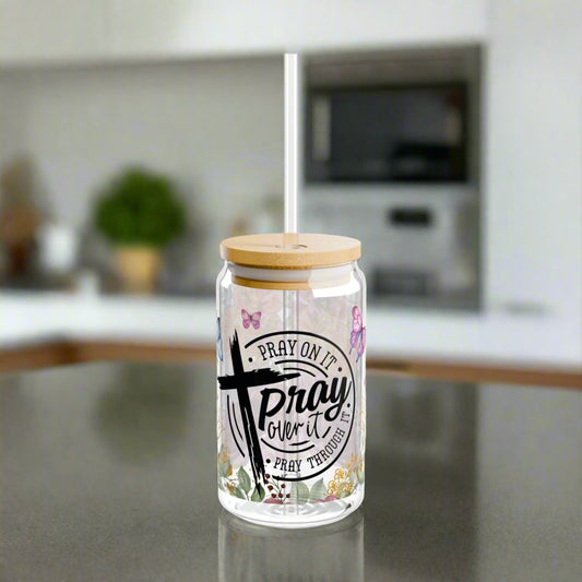 Pray On It Sipper Glass - Kim’s Signature Beauty & Accessories    (Store description)