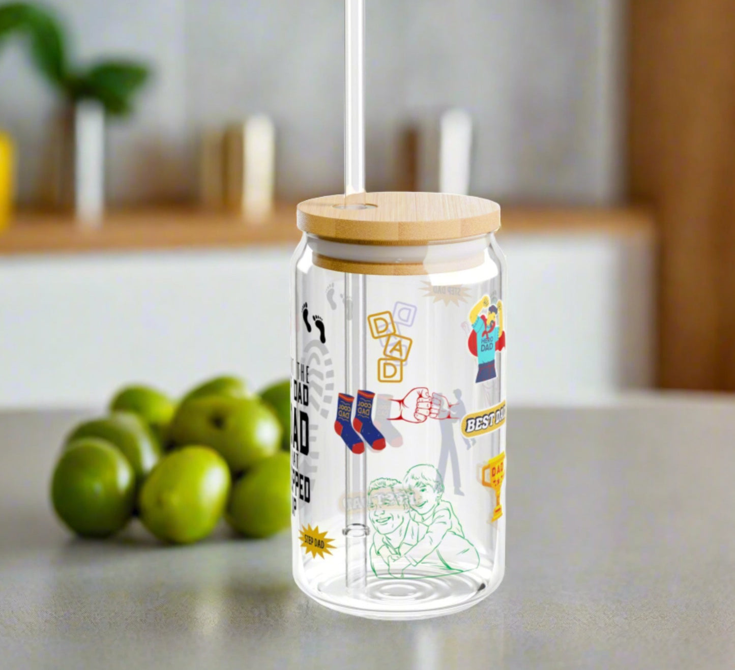 Stepped up Boy Dad | Sipper Glass, 16oz - Kim’s Signature Beauty & Accessories    (Store description)