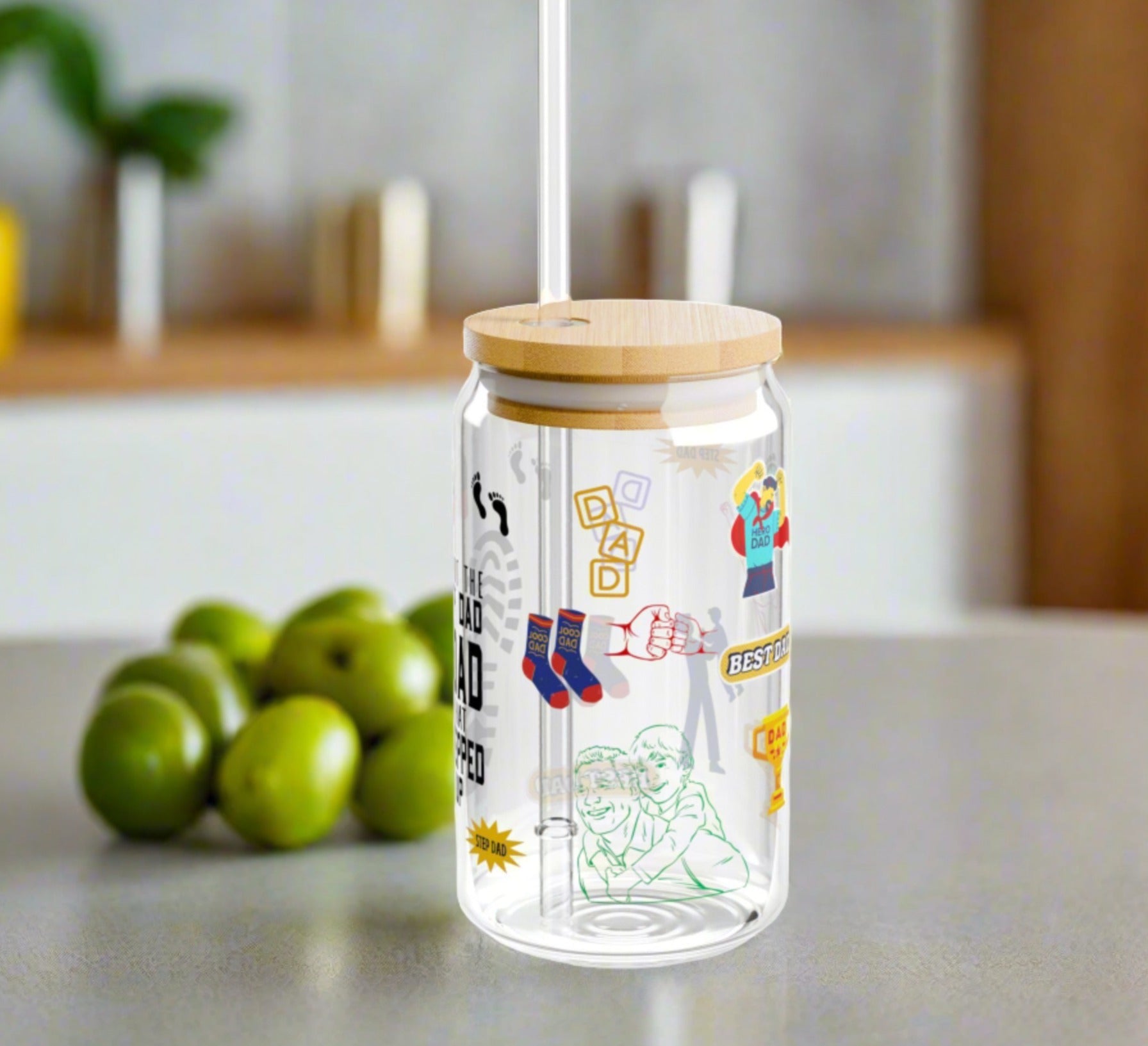 Stepped up Boy Dad | Sipper Glass, 16oz - Kim’s Signature Beauty & Accessories    (Store description)