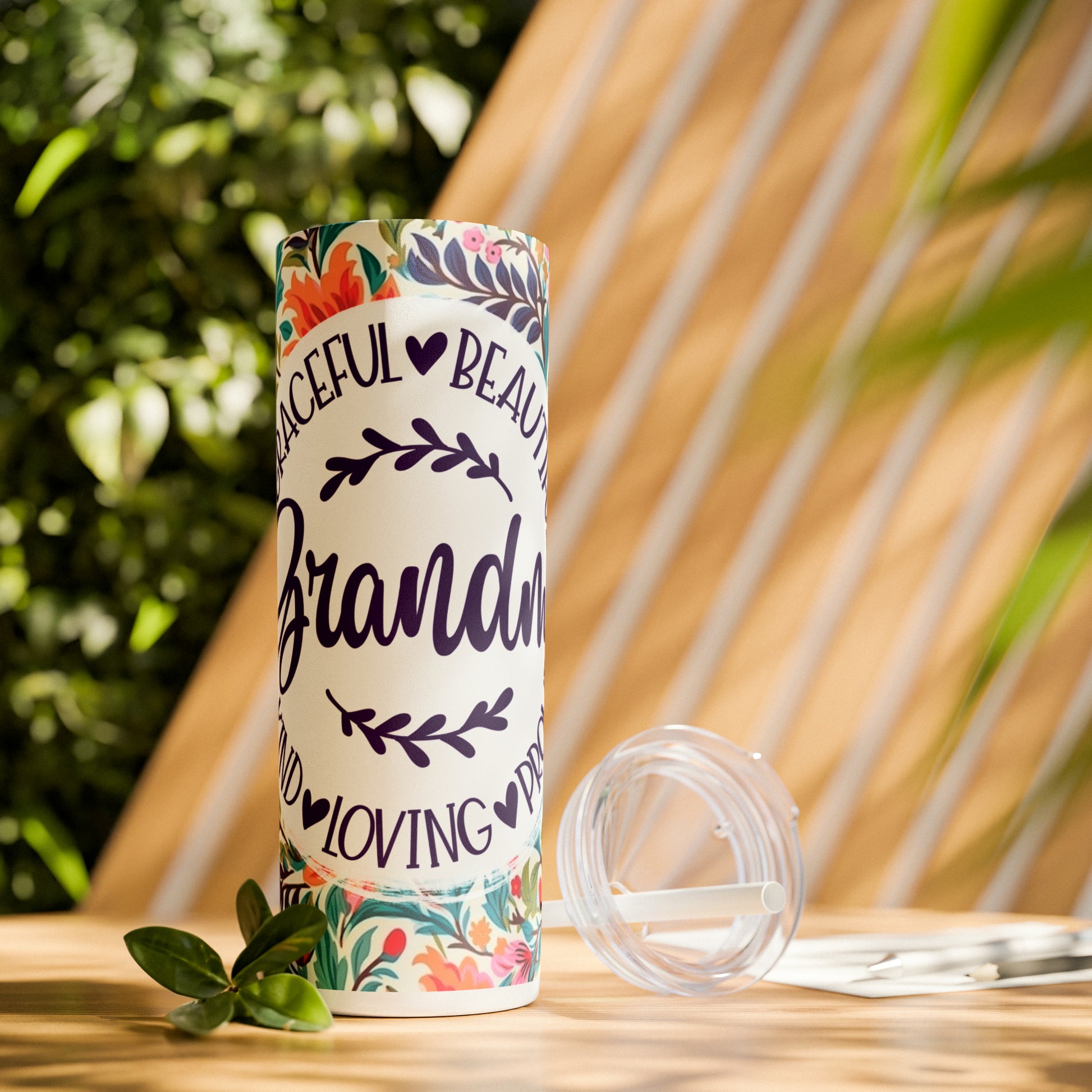 Beautiful Grandma |Skinny Tumbler with Straw, 20oz - Kim’s Signature Beauty & Accessories    (Store description)