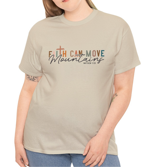 Faith Can Move Mountains Tee - Kim’s Signature Beauty & Accessories    