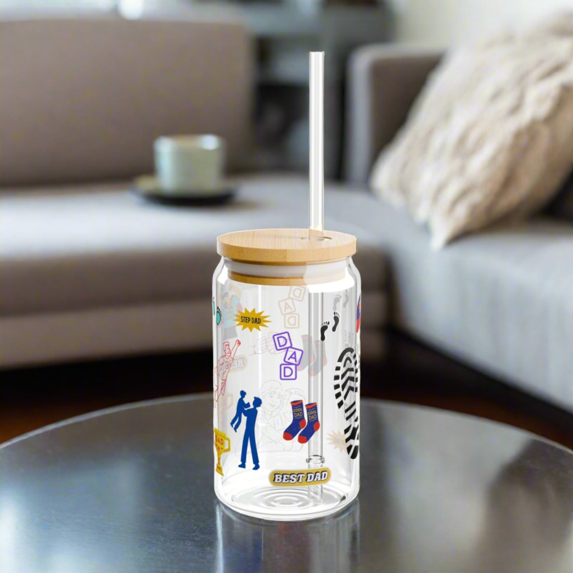 Stepped up Boy Dad | Sipper Glass, 16oz - Kim’s Signature Beauty & Accessories    (Store description)