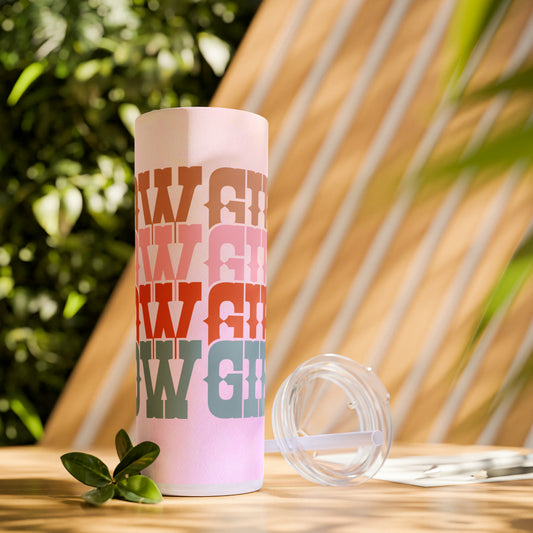 Cowgirl | Skinny Tumbler with Straw, 20oz - Kim’s Signature Beauty & Accessories    (Store description)