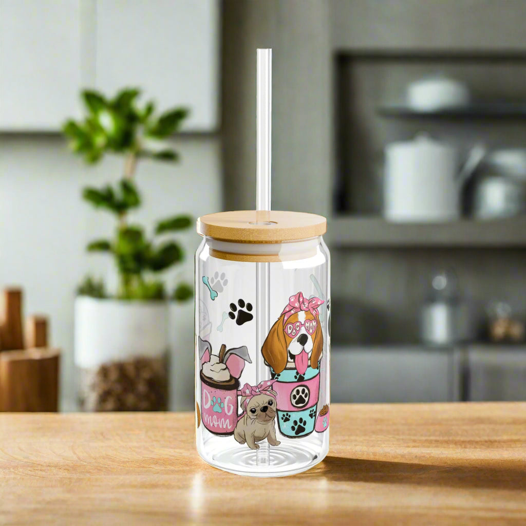 Coffee & Dog Mom |Sipper Glass - Kim’s Signature Beauty & Accessories    (Store description)