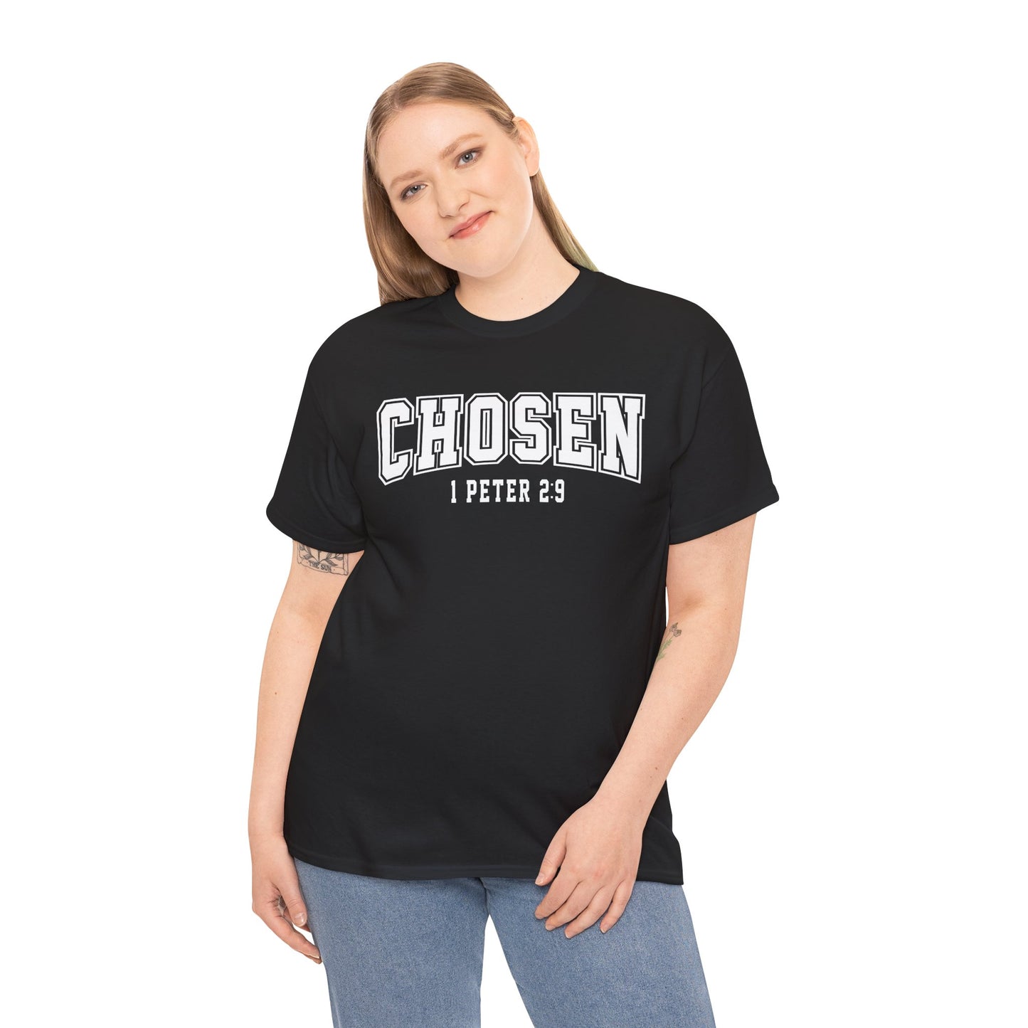 Chosen Unisex Heavy Cotton Tee - 1 Peter 2:9 Inspirational Shirt - Kim’s Signature Beauty & Accessories    