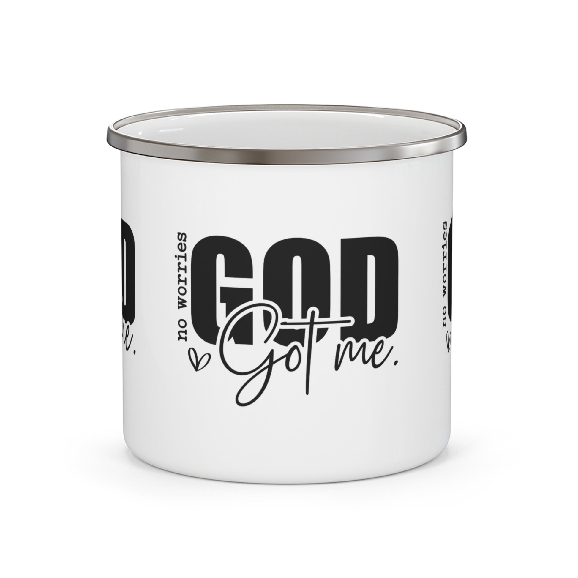 God Got Me Enamel Camping Mug - Kim’s Signature Beauty & Accessories    (Store description)