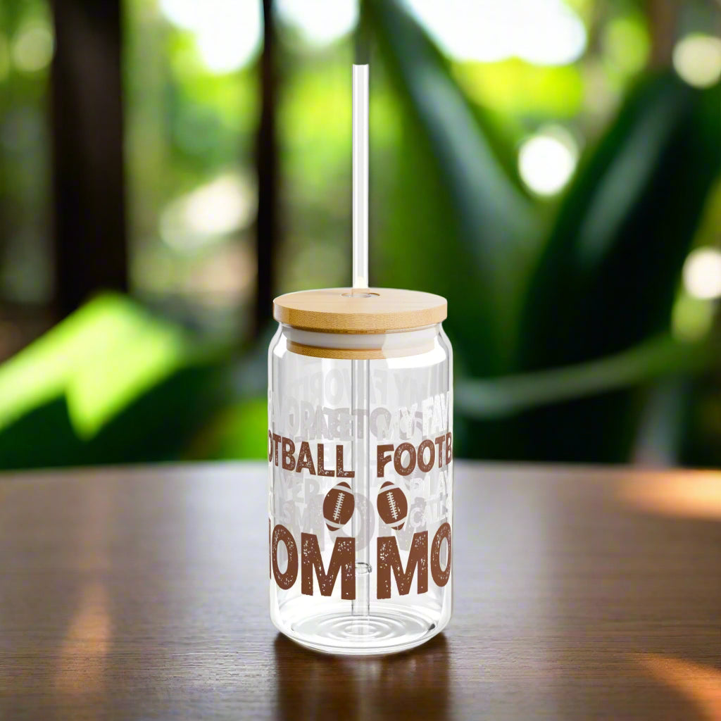 Football Mom | Sipper Glass, 16oz - Kim’s Signature Beauty & Accessories    (Store description)