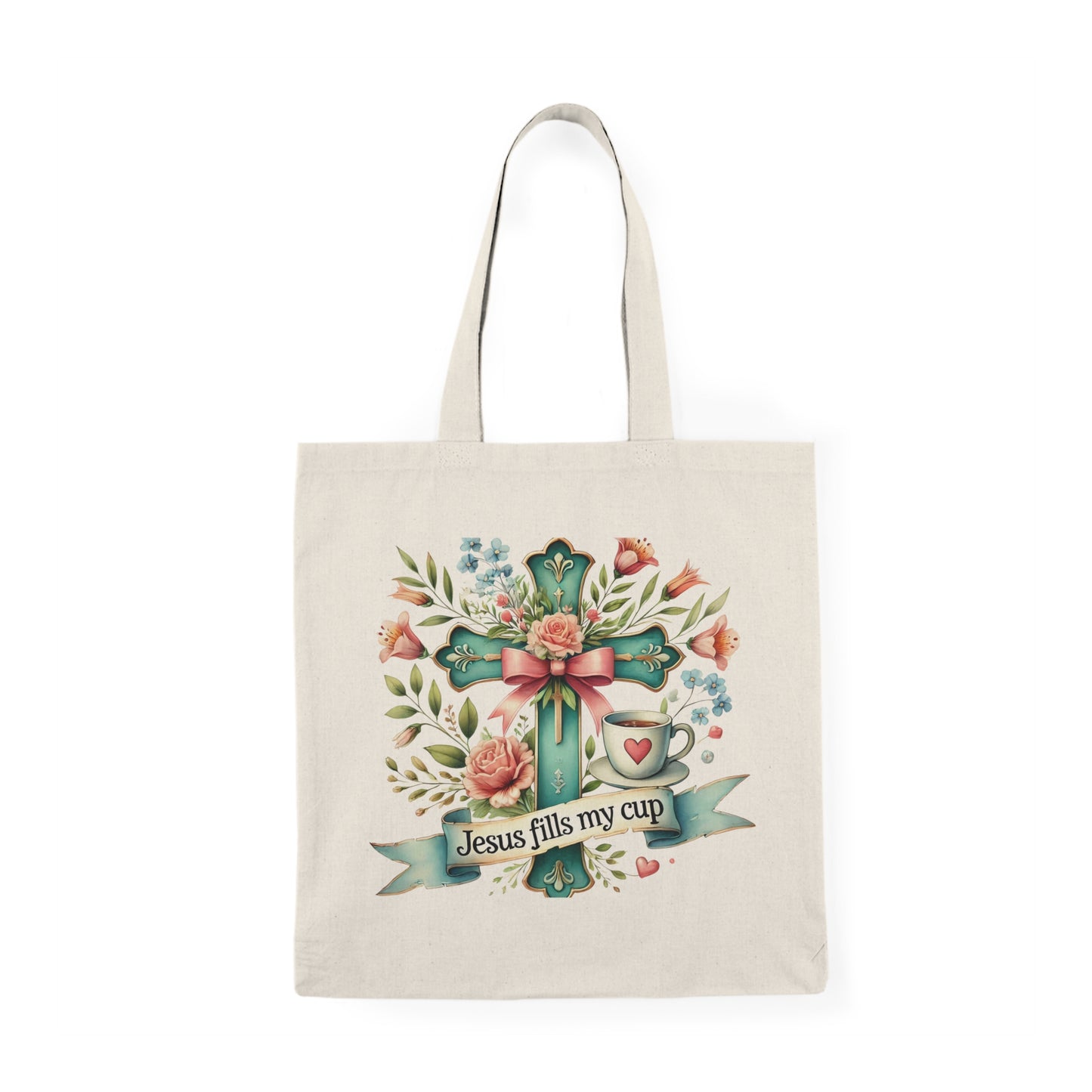 Inspirational Tote Bag - Jesus Fills My Cup - Kim’s Signature Beauty & Accessories    (Store description)