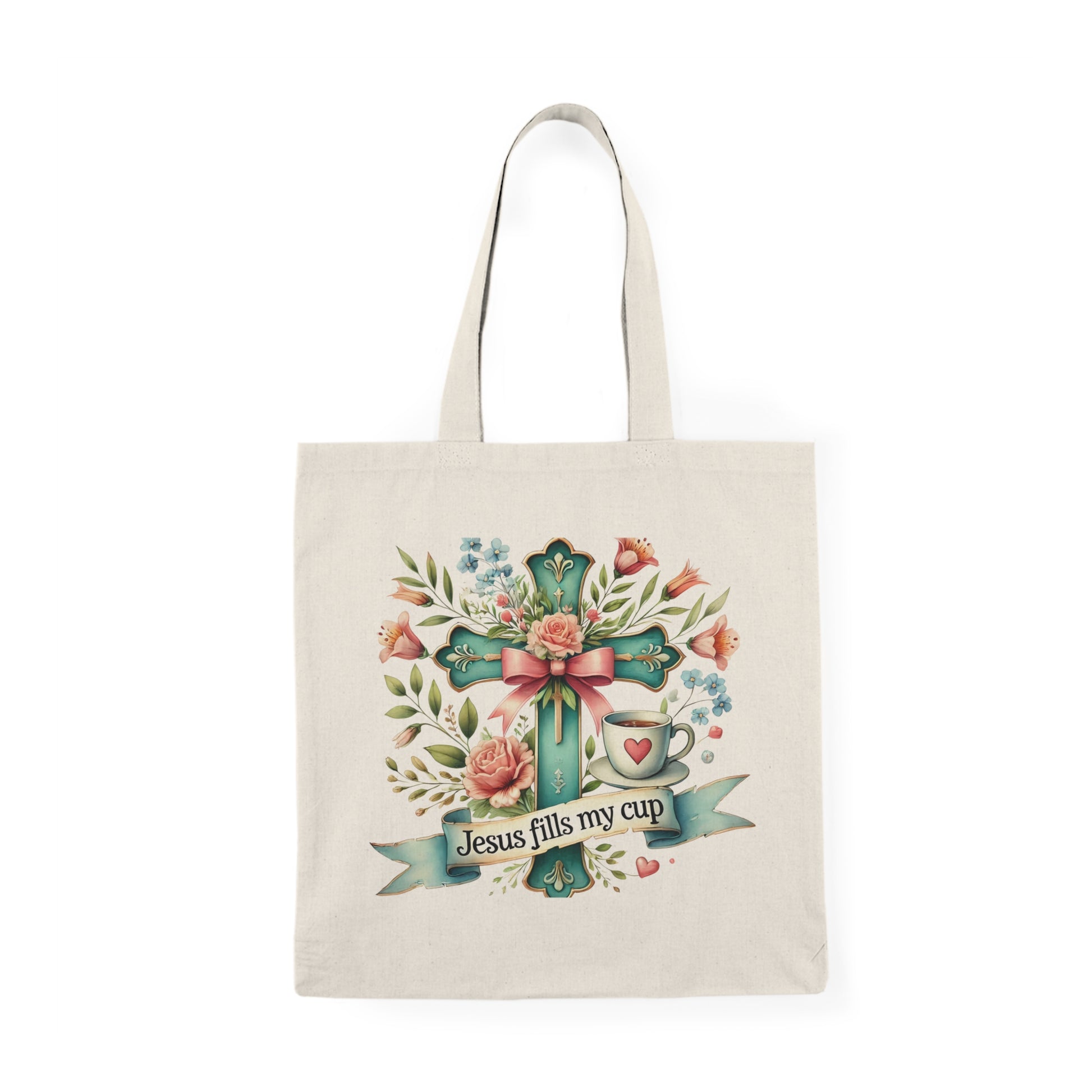 Inspirational Tote Bag - Jesus Fills My Cup - Kim’s Signature Beauty & Accessories    (Store description)