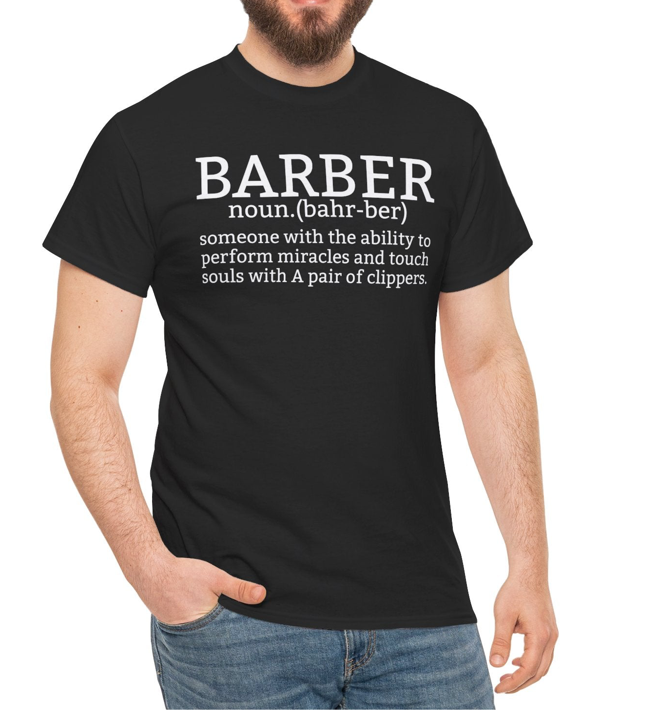 Barber Definition Cotton Tee for Barbers Who Perform Miracles - Kim’s Signature Beauty & Accessories    (Store description)