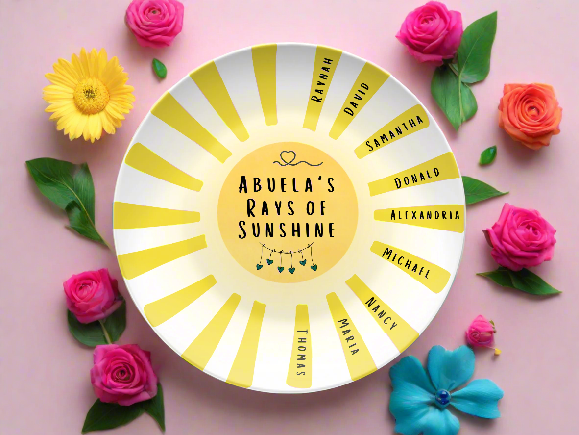 [Name]'s Rays of Sunshine Personalized Plate - Kim’s Signature Beauty & Accessories    (Store description)